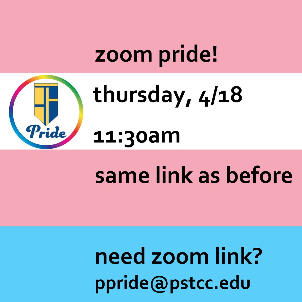 PsccPride's tweet photo. zoom pride!💜thursday @ 11:30am💜same link as before💜email ppride at pstcc dot edu for the link https://t.co/CiWamwJryz