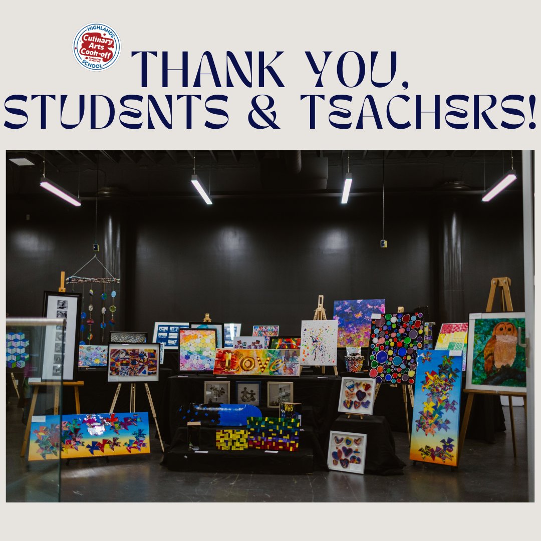 CulinaryCookOff's tweet image. We have many to thank for contributing to our Cookie-Off! We want to give a shoutout to all of the Highlands School teachers and students who collaborated to make such beautiful art! A special thank you to the students who gave us a spring production sneak peek!
