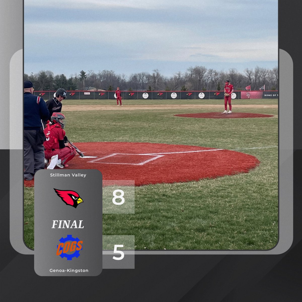 Varsity Baseball wins 8-5 over Genao-Kingston! JV also gets the win 12-9! Great job, fellas!! #MCUSD223 #GoCardinals #LetsFly