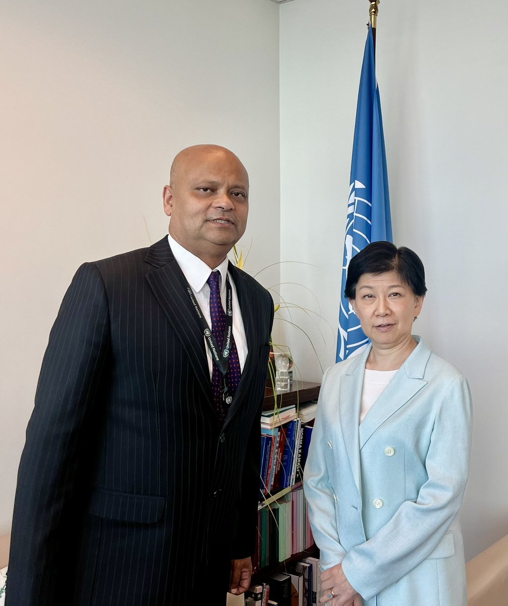 I meet UN Undersecretary General Izumi Nakamitsu, High Representative for Disarmament @UN_Disarmament in New York to discuss a whole range of arms control and emerging technologies issues 🇮🇳🇺🇳