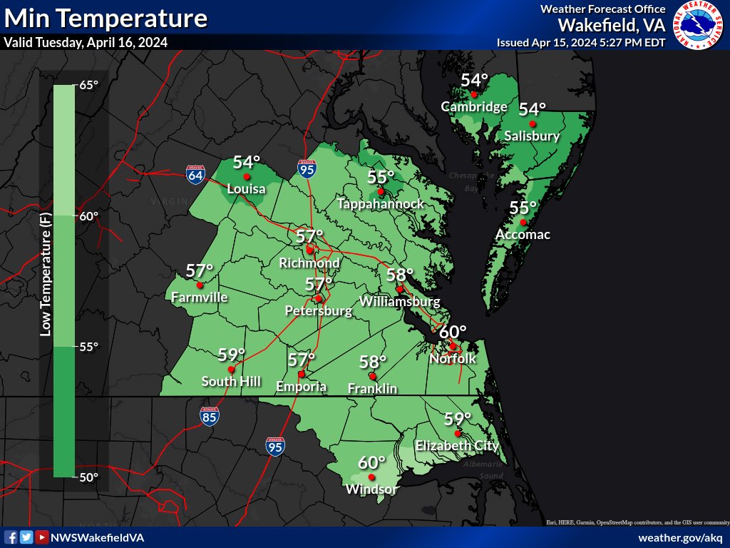 The severe threat has passed and the Severe Thunderstorm Watch has been allowed to expire for our area. Please continue to send us your storm reports from damage and/or hail observed from today's storms. Look for decreasing clouds and lows in the 50s to near 60°. Good night!