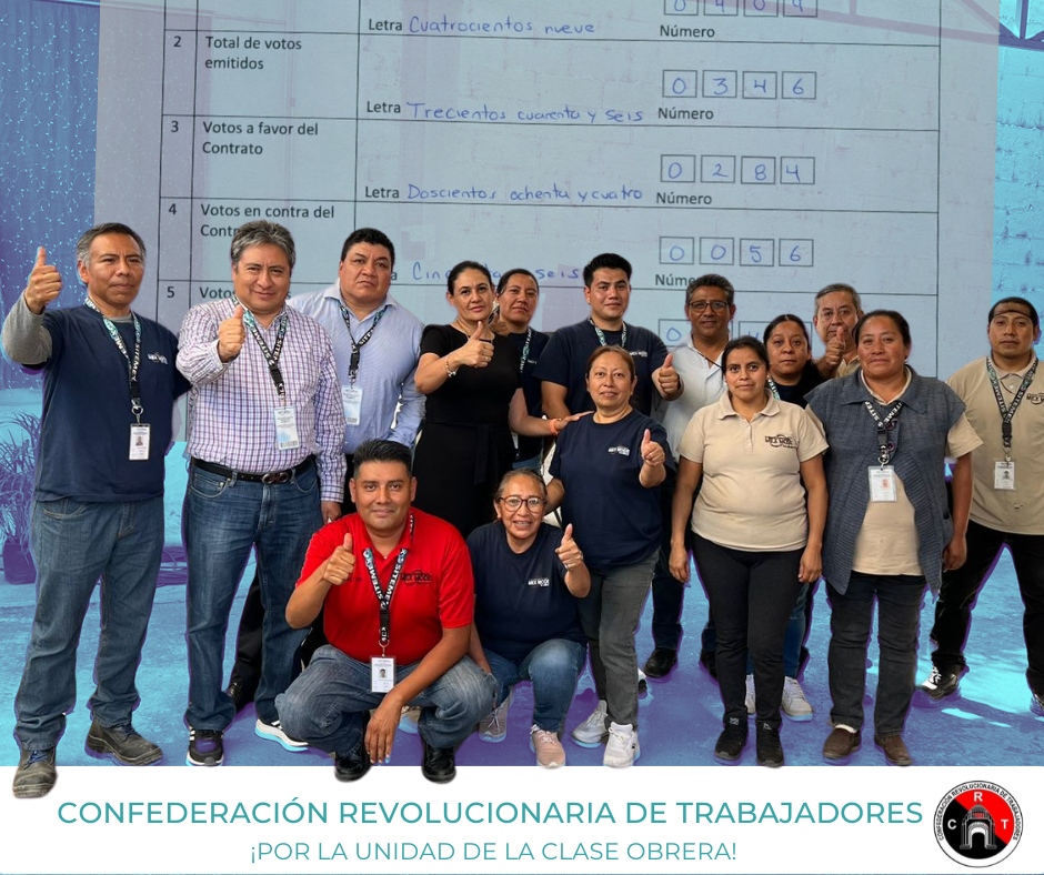 CRTnacionalOf's tweet photo. 👏Felicitamos al Sindicato Independiente de Trabajadores de la Empresa Mex Mode-SITEMEX por la contundente aprobación de los trabajadores a la revisión del Contrato Colectivo de Trabajo celebrado con la empresa #MexMode. https://t.co/ZCwc9g1P4V