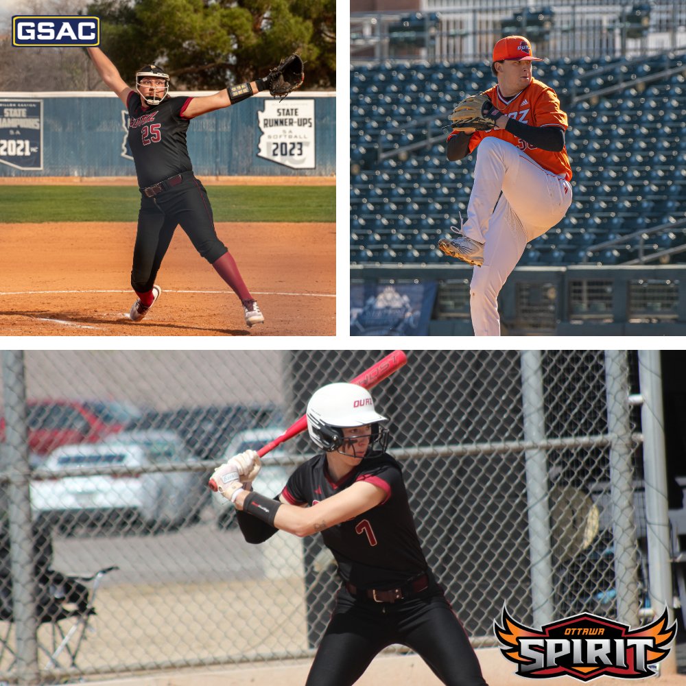 It's another week of Spirit athletes taking home
<a href="/gsacsports/">GSAC</a> Awards!  

🌟<a href="/OUAZSoftball/">OUAZ Softball</a>'s Brianna Humphries (three 2B's, 3 HR, 10 RBI) 
🌟<a href="/OUAZSoftball/">OUAZ Softball</a>'s Alyvia Hernandez (19.1 IP, 2.17 ERA, 17 K's) 
🌟<a href="/OUAZBaseball/">OUAZ Baseball</a>'s Zach Hangas (7.0 IP, 10 K's)  

#WeAreOUAZ