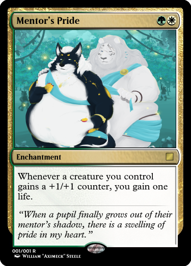 Ajani's got another pupil following in his fatty footsteps! Thanks to @chashireh for commissioning me to do this piece 🦁💛 #chubart #fatfur #anthro #mtgfanart