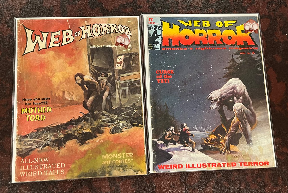 2 horror mags you dont see that often. Web of Horror with covers by 2 of my favorites, Jeff Jones and Wrightson. 🔥 🔥#Horrorcomics #comics