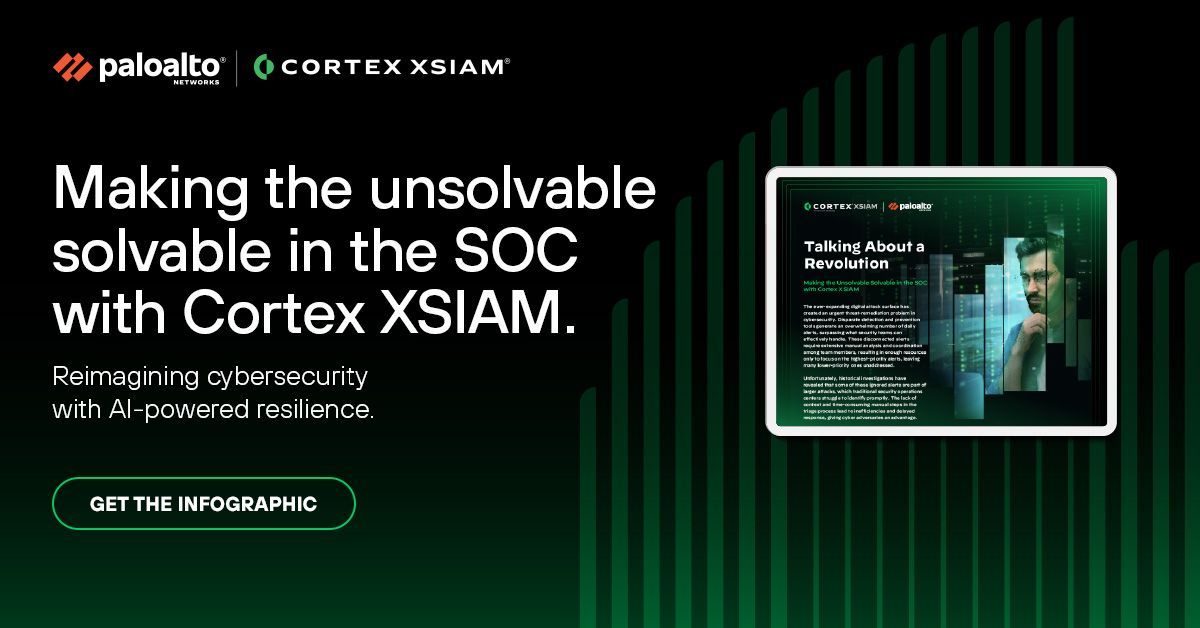 Ready to fortify your digital defenses? Discover how Cortex XSIAM® transforms cybersecurity with the power of AI. Check out this infographic for a glimpse into the future of resilient security. #CyberResilience #Innovation #PaloAltoNetworks buff.ly/493wnVG