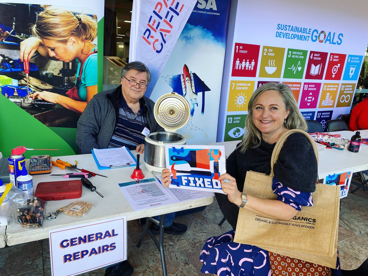 Kelly Burstow (@kellyburstow) on Twitter photo The <a href="/Griffith_Uni/">Griffith University</a> Repair Cafe is at the Gold Cosdt campus tomorrow! Available to all students & staff - 10am to 2pm (G07 walkway).
Bring your broken items to be fixed! We welcome walk ins or there’s enough time to book here -> trybooking.com/CQCIJ
<a href="/LGWiseman/">Leanne Wiseman</a> The <a href="/Griffith_Uni/">Griffith University</a> Repair Cafe is at the Gold Cosdt campus tomorrow! Available to all students & staff - 10am to 2pm (G07 walkway).
Bring your broken items to be fixed! We welcome walk ins or there’s enough time to book here -> trybooking.com/CQCIJ
<a href="/LGWiseman/">Leanne Wiseman</a>
