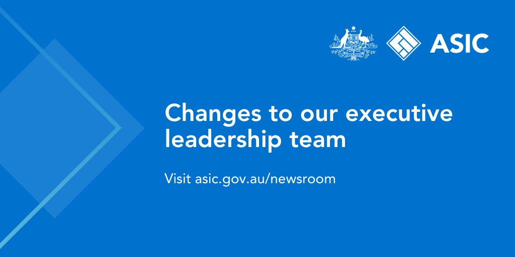 We have announced a number of changes to ASIC’s leadership team, representing an opportunity for executive renewal and our ongoing transformation towards being a modern, ambitious and confident regulator bit.ly/3U11Ba1