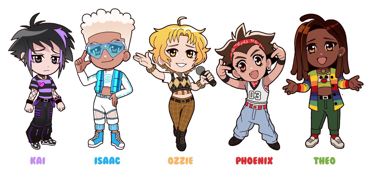 all of my boyband game boys together in chibi form <3 who is your favorite???