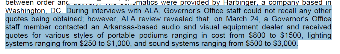 Among the most damning details: Her staff contacted a local AV dealer and got quotes for 90% cheaper. Her staff 'could not remember' getting quotes. It was never about the lectern. It was about getting money to her friends. #lecterngate @JayOrsi @BlueHogReport @suziparker