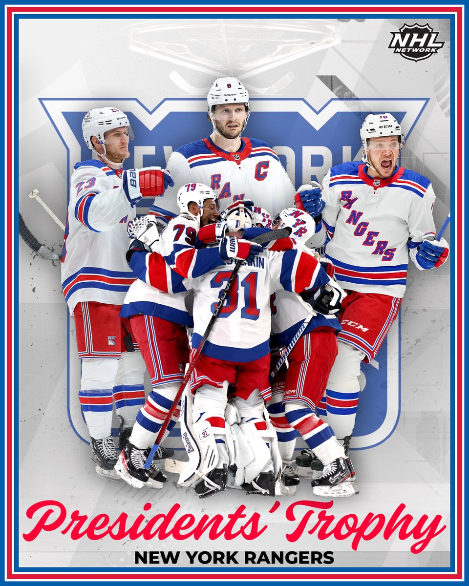 IN A NEW YORK STATE OF MIND! The @NYRangers have won the Presidents' Trophy for the fourth time in their history! #NYR