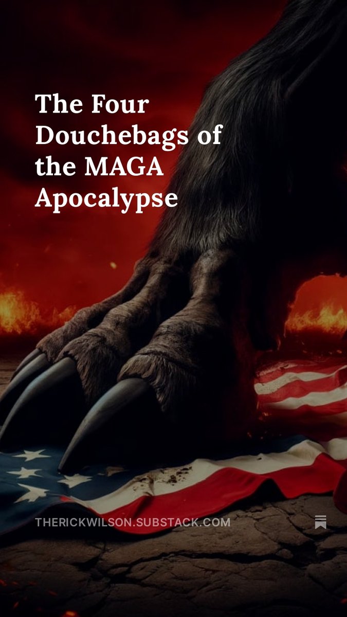 Read my latest: The Four Douchebags of the MAGA Apocalypse open.substack.com/pub/therickwil…