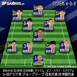 kudos_bar's tweet photo. さあ今夜はパリ五輪出場をかけたU23アジアカップ日本代表の初戦！

日本vs中国　22時キックオフや

結構心配してたけど、選手を並べてみたらこれは強そうだ。歴代に比べたら小粒かも知れないけど、J1スタメンがズラリと並ぶのは昔じゃ無かったからね。

初戦は大事。必ず勝とう！！

#U23アジアカップ https://t.co/7DhaDqeOXS