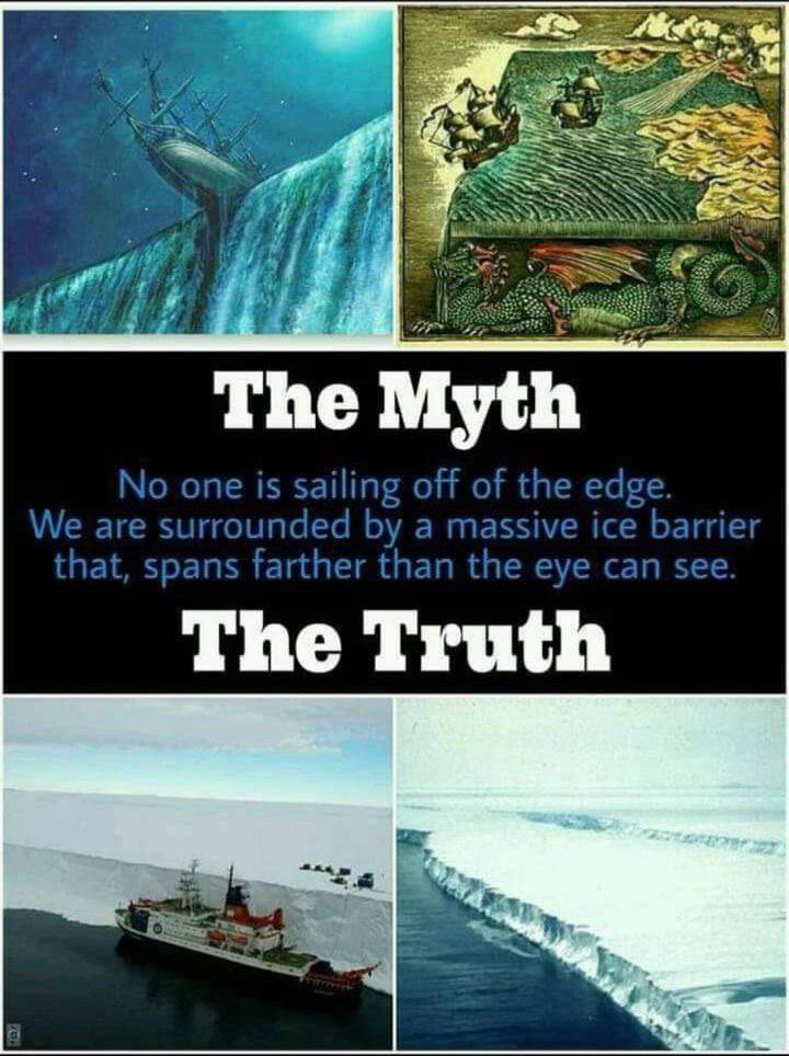 Antarctica is the 360° ice wall that surrounds our flat earth and acts as a container for the oceans.