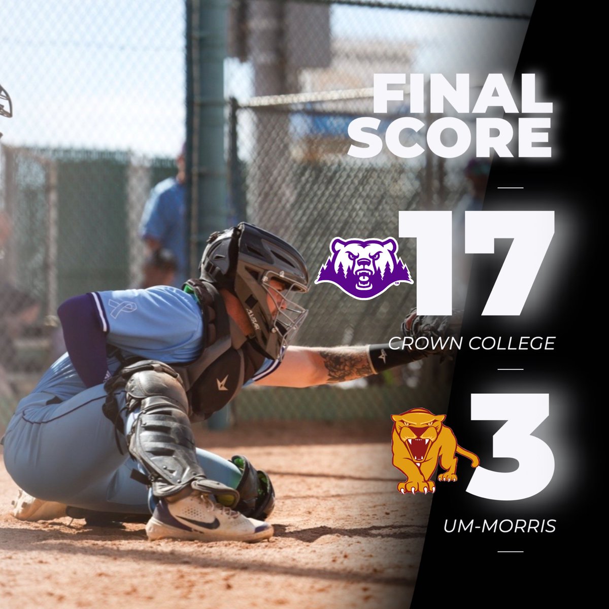 CrownCollegeBB's tweet photo. Polars explode for 35 runs and 12 HR’s in double header vs UM-Morris 

Brock 4💣’s (yes this is correct) 
Hatton 2💣’s 
Gerbers 2💣’s 
Shaugabay 💣
Habetler 💣
Girtz 💣
Long 💣 https://t.co/HRtjkiypTQ