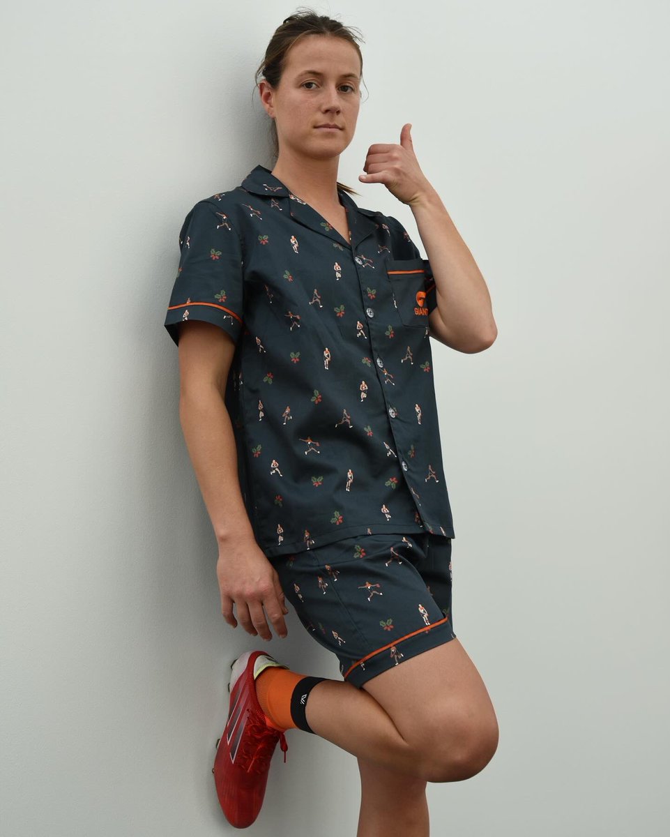 GWSGIANTS's tweet photo. Happy Wear Your Pyjamas To Work Day 🧡 #WearYourPyjamasToWorkDay @_nicolabarr https://t.co/xcoGcqdtXW