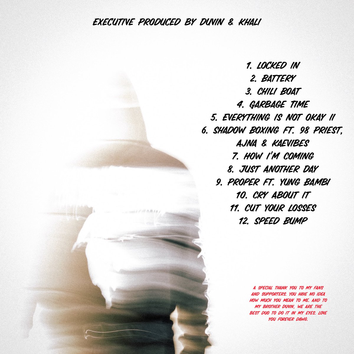 KhaliTheKing's tweet photo. Poor Decisions, Good Intentions 3 available 4/29 ❤️‍🔥

My brother @duvinonthebeat &amp; I have come a long way since the 1st one. This is for the Day 1’s AND the newcomers. I’m back. Time to shake everything up, let’s get it Duvin 🥷🏾🥷🏼 https://t.co/GOaD3j5KV5