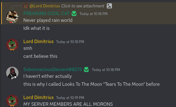 MY SERVER MEMBERS ARE ALL MORONS