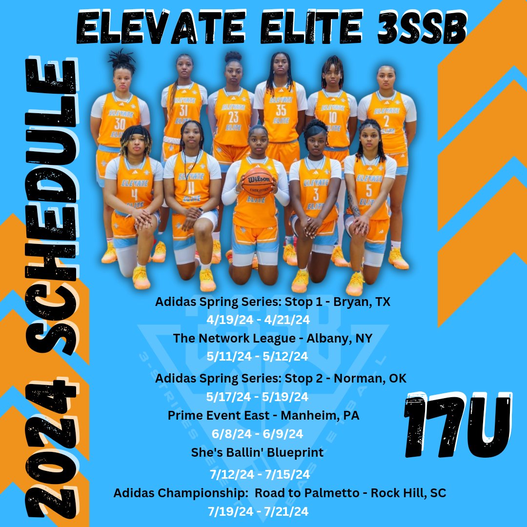 Official Schedule of Elevate Elite 17U 3SSB
#elevateyourgame #elevateelite17U3SSB #strengthinnumbers