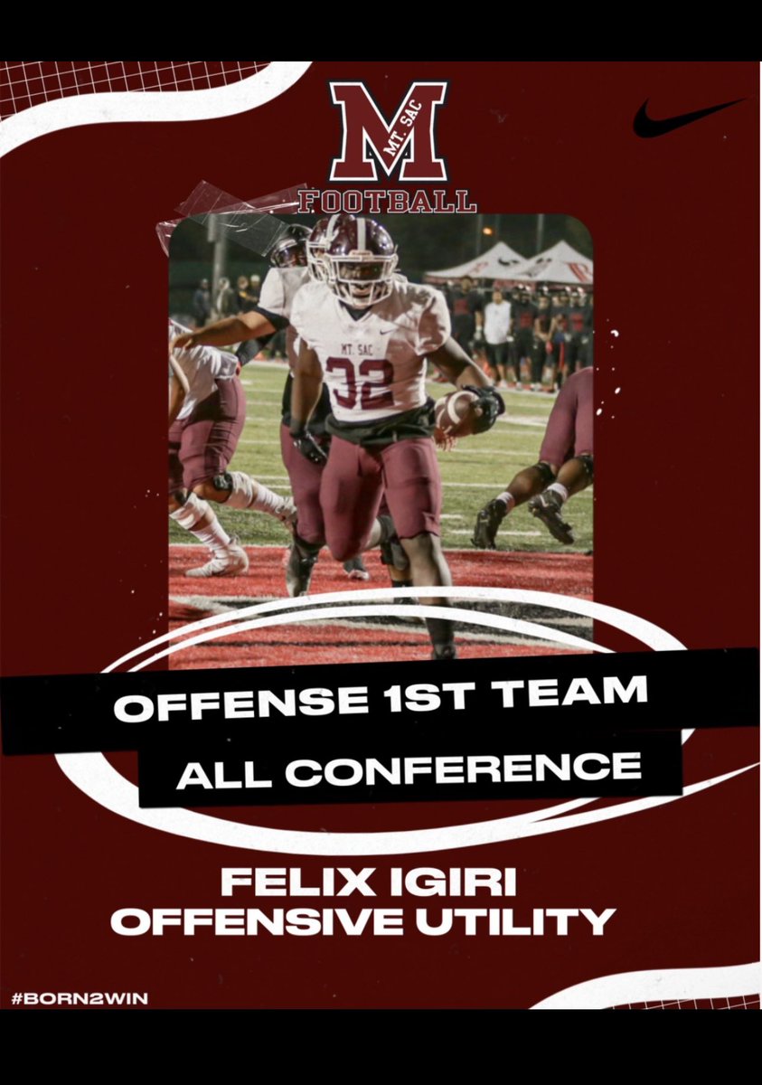 Felix igiri RB 5’11 215 1st team all-conference 2 for 2 AA in hand ready to go 3.56 GPA hudl.com/v/2MBPtP