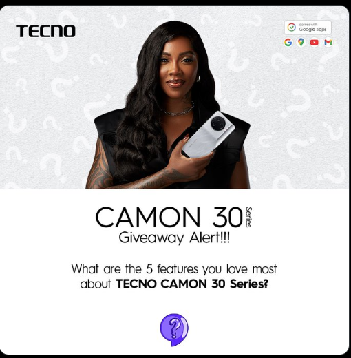 I love the Tecno Camon 30 Series because of these features

1. Chipset of MediaTek Dimensity 8200 Ultra
2. 12GB RAM  and 512GB Storage
3. Display size of 6.67-inch
4. Rear Camera of 50MP + 50MP + 50MP
5. Battery 5000mAh with 70W Fast Charge
#CAMON30
#CAMON30xTiwaSavage