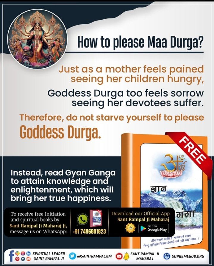 GunpranjanS's tweet photo. #GodMorningTuesday 
#tuesdaymotivations
How to please maa Durga just as a mother feels pained seeing her children hungry, goddess Durga too feels sorrow seeing her devotees suffer. https://t.co/IlqGkor8EX