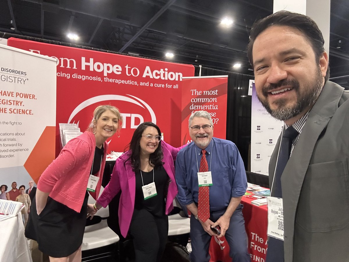 JulioCRojas10's tweet photo. Always an honor to meet the most influential disease advocacy groups for neurodegenerative diseases on the planet. Thank you for your work 🙏🏼
#AAN2024 
@CurePSP 
@AFTDHope 
@alzassociation https://t.co/9JK7EEEDOw