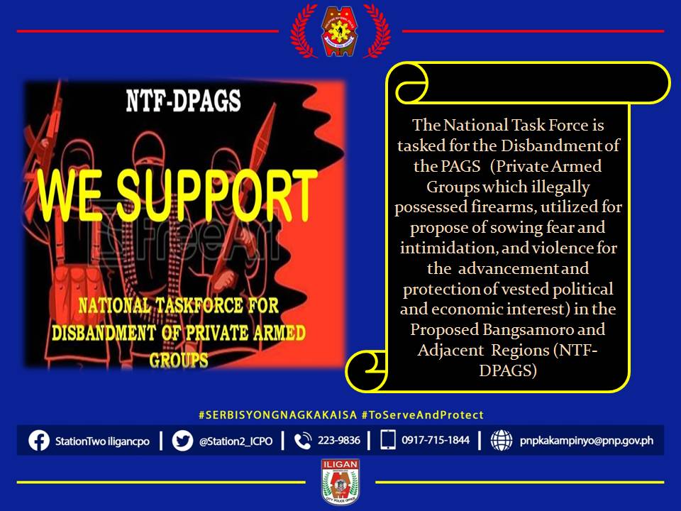 WE SUPPORT NATIONAL TASK FORCE FOR DISMANTLING OF PRIVATE ARMED GROUPS
#ToServeandProtect
#BagongPilipinas 
#SerbisyongCARDO 
#SerbisyongMayPuso