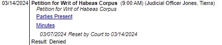 CristenDrummond's tweet photo. A judge denies a Petition for Writ of Habeus Corpus filed by the defense  attorneys representing four teenagers accused in the deadly beating of  #LasVegas 17-year-old Rancho High School student, Jonathan Lewis. 

The decision came more than a month after the hearing, where attorneys argued there was insufficient evidence to indict their clients, who are charged with second degree murder and conspiracy. 

A jury trial is set for August 19.