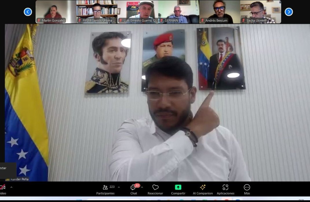 Hoy sostuvimos un encuentro virtual con amigos de América Latina en nombre @PartidoPSUV, llevando la verdad de nuestro proceso electoral informando de la consulta popular el prox. #21Abr y temas de interes en la región. Agradecer a todas y todos por su participación! VENCEREMOS