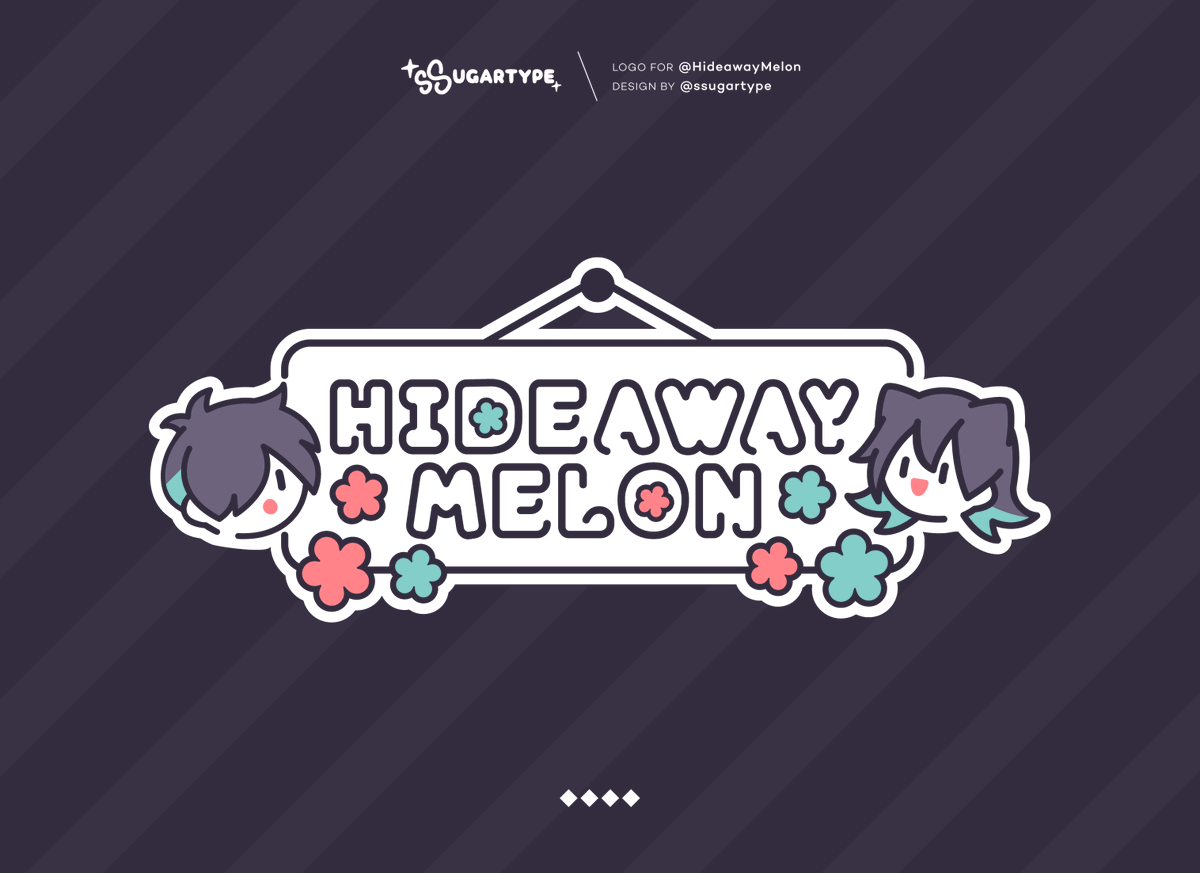 【 Logo Commission for @HideawayMelon 】 Had the chance to create Hyde and Melan's new logo ⭐️ The design was inspired by welcome home signs, as a nod to their housemate dynamic🏠 #VTuberAssets