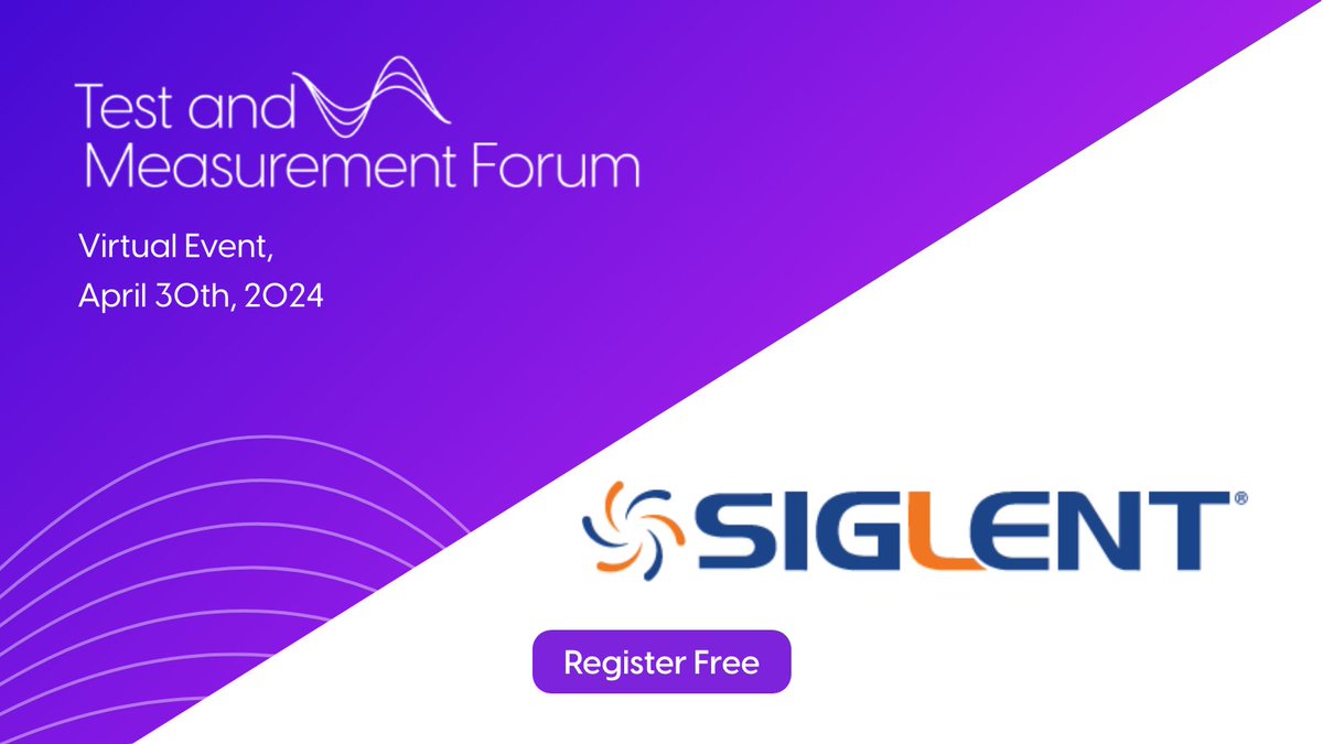 We're excited to be sponsoring the virtual Test & Measurement Forum (April 30th), joining @RCRWirelessNews. Register for free today to join us. bit.ly/4acPIEa #TMF24