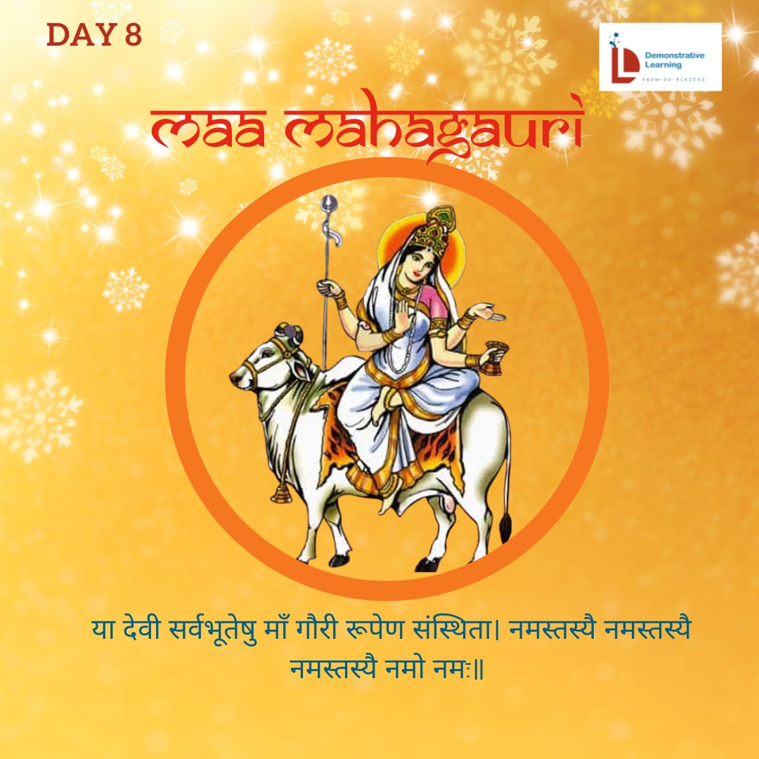 Day 8 of Navratras - Maa Mahagauri दुर्गा अष्टमी की अभीष्ट देवी मां महागौरी आप सभी के जीवन में सुख, शांति और समृद्धि लेकर आएं। @thekiranbedi @SainaRBharucha . . . . #Ashtami #ChaitraNavratri #Maamahagauri #ChaitraNavratri2024 #Durgaashtami #prayers #blessings