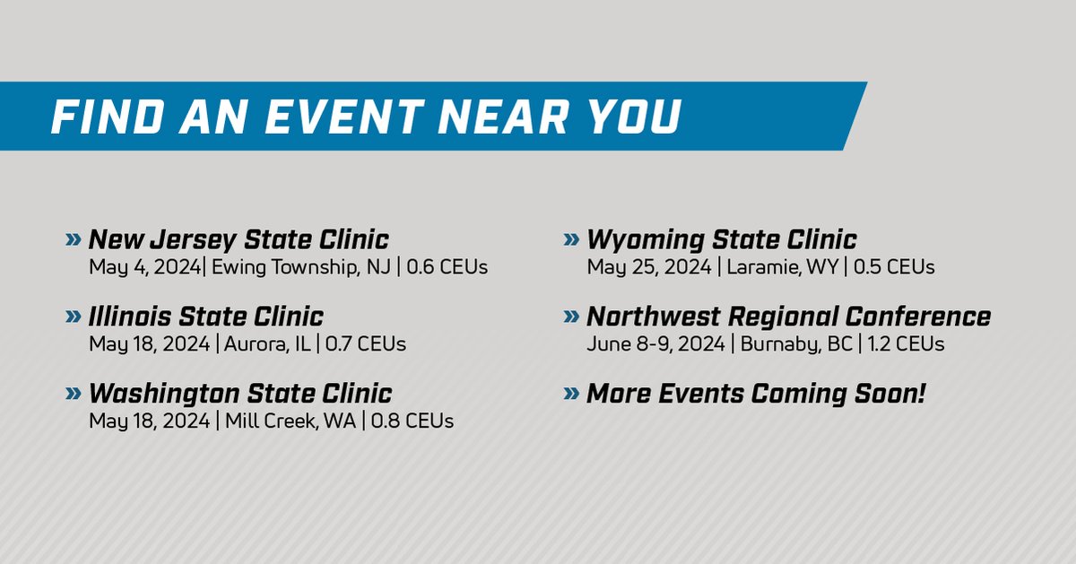 Love always learning? Spend a Saturday exploring new research, meeting local leaders, and earning affordable #NSCACEUs at an event near you. Check the graphic for your event and scope out the full schedule of evidence-based sessions online. SIGN UP NOW: NSCA.com/Local