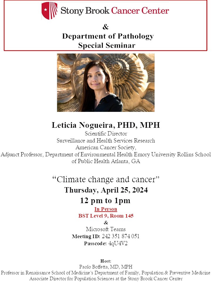 Curious about the link between #climatechange and #cancer? Tune in next Thursday, April 25th from 12pm to 1pm, ET, to hear @AmericanCancer @DrNogueiraL discuss the latest @ACS_Research on the topic. See flyer below for login info!