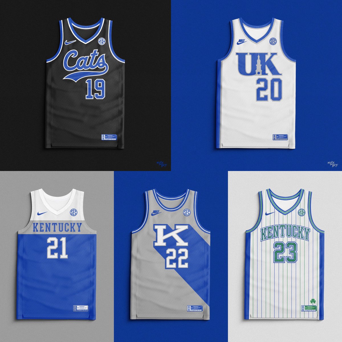 #BBN: here’s my project from the 2023-24 season where I design a new UK jersey after each win… Which is your favorite? 😼