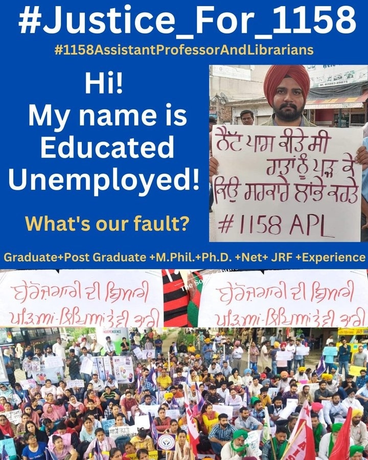 1158 APL were selected through a transparent process. No corruption, no favoritism involved. The fact isgovernment didn't present necessary documents to save meritorious candidates.
What's their fault?
We are fighting for their jobs.
 #Justice_For_1158
#Justice_For_BalwinderKaur