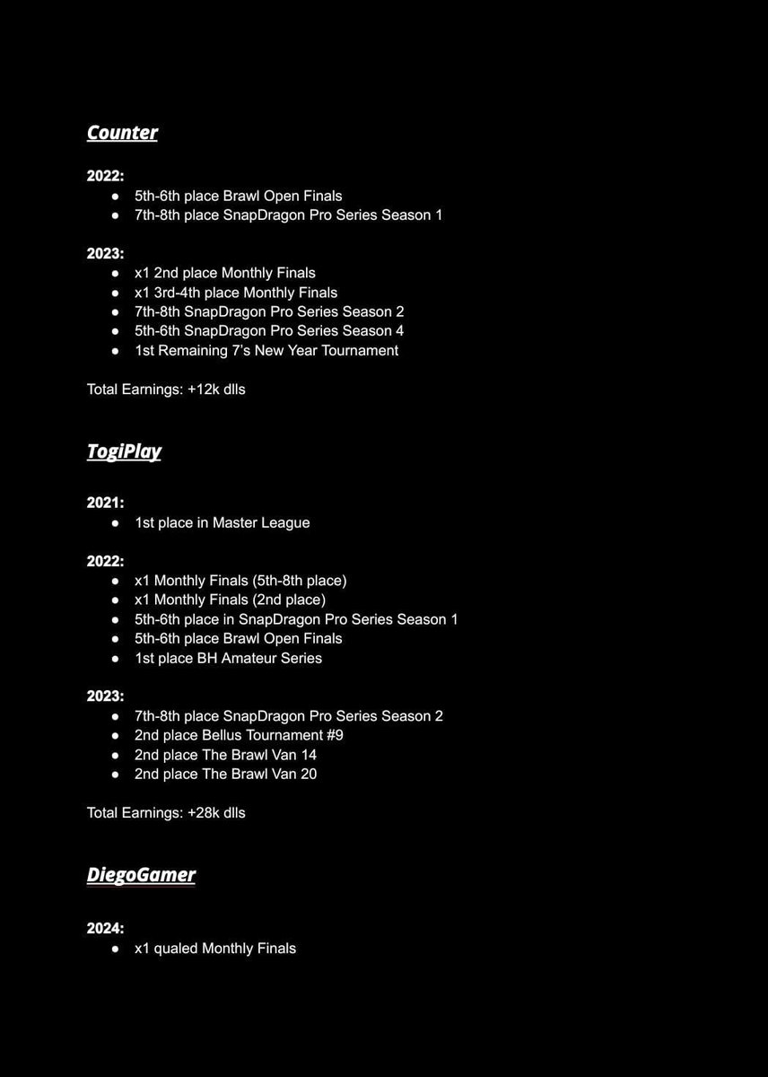 After qualifying for the April monthly finals, we are looking for an organization to represent for the 2024 BSC season. 👤- @Realcounteer 👤- @ToGiPlaY 👤- @diegogamer5687 📊- @SandiaGNS For business contact @Realcounteer