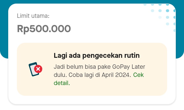 SoundOfYogi's tweet photo. Semenjak pindah lembaga financing gopay later dari @gopayindonesia ini emang kek tai

Kemaren malem saldo gue abis, pas mau pake pay later malah diblokir gara2 gue pernah sengaja telat dan maki2 debt collector nya yang kayak anjing

LIMIT GOPEK DOANG NAGIHNYA KEK TAI https://t.co/lbTxaig8pP