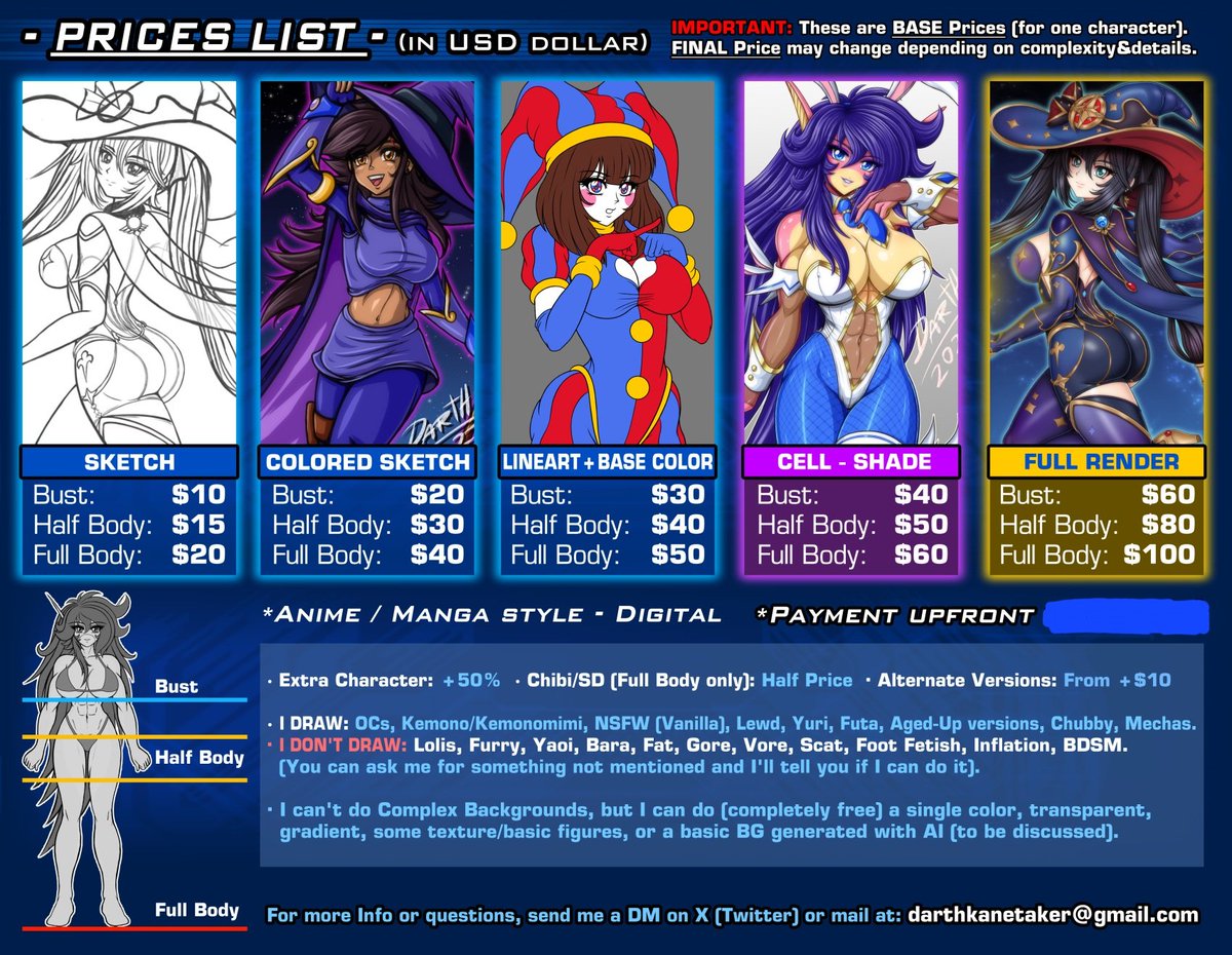 😃NEW PRICES UPDATED !! (Only 5 SLOTS AVAILABLE)
¡¡C0MM|SS|0NS OPEN!!😃

Please read the info, but feel free to ask anything by a DM. 

You can help me giving a LIKE &amp; RT to this Price List👇
Thank You very much.😊

#commissionsopen #CommissionSheet #commissions #commissionart