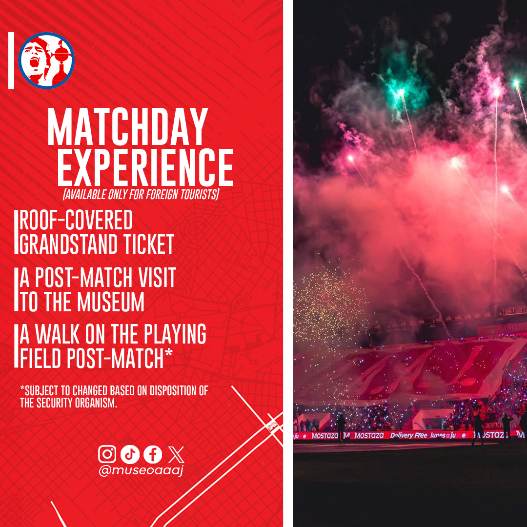MuseoAAAJ's tweet photo. Si sos extranjero y tenés pensado visitar #BuenosAires, no te podés perder el #MatchDay de #AAAJ ⚽️

Incluye 👉 Ingreso al partido | Visita al Museo | Recorrida del campo de juego (*).

Los cupos son limitados ¡no te quedes afuera!

🎟️Reservá tu ticket 👉 https://t.co/ecQFubsbyY https://t.co/pcalhq2T5a
