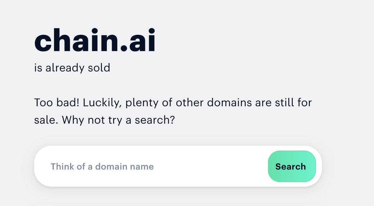 It looks like chain.ai was sold last month (not mine). It was listed on Dan.com for $500k early last year. Checking the WHOIS information, it seems to have the same owner as chain.com.