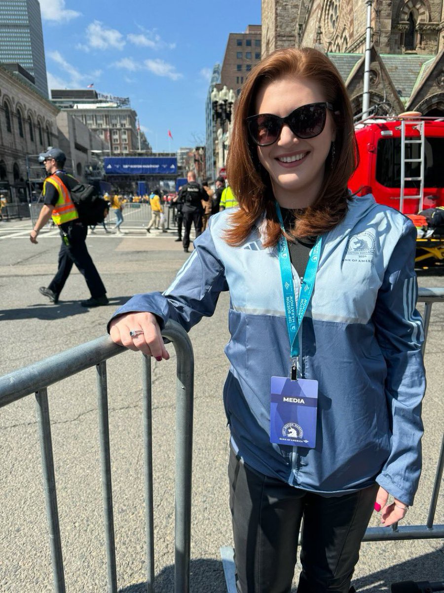 So very cool to see client and Boston native @JoannaBouras covering her first @bostonmarathon for @boston25 #BostonMarathon #Boston25 #FOX #NewsReporter #TeamCBK