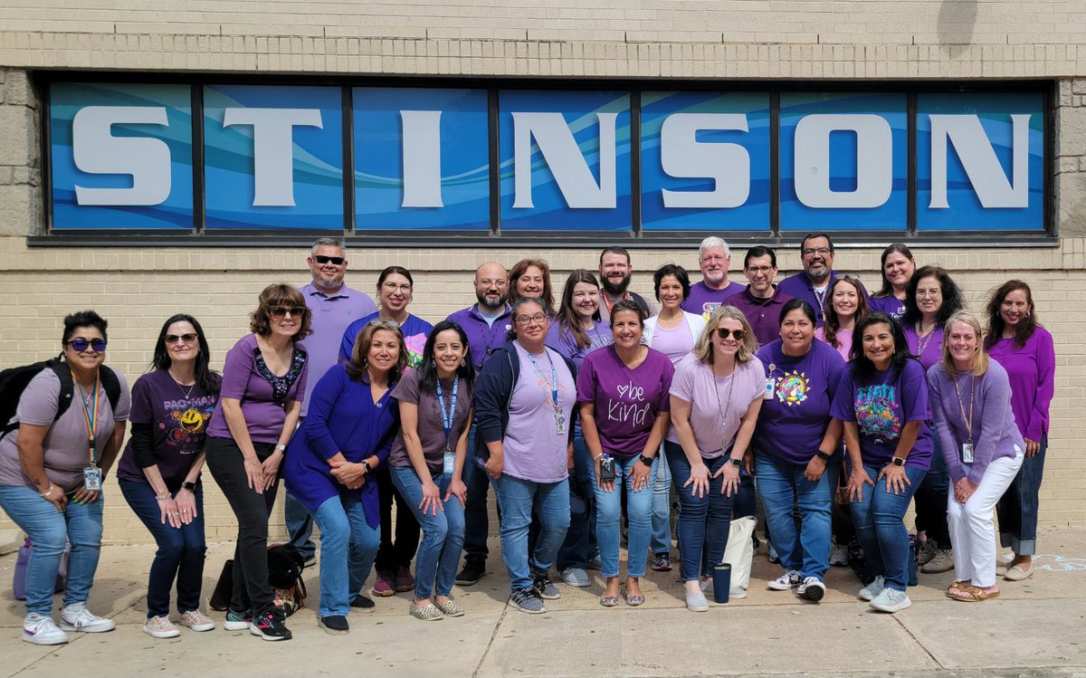 Purple up for military kids! @NISDStinson #TeamMedina #SkyhawkPride