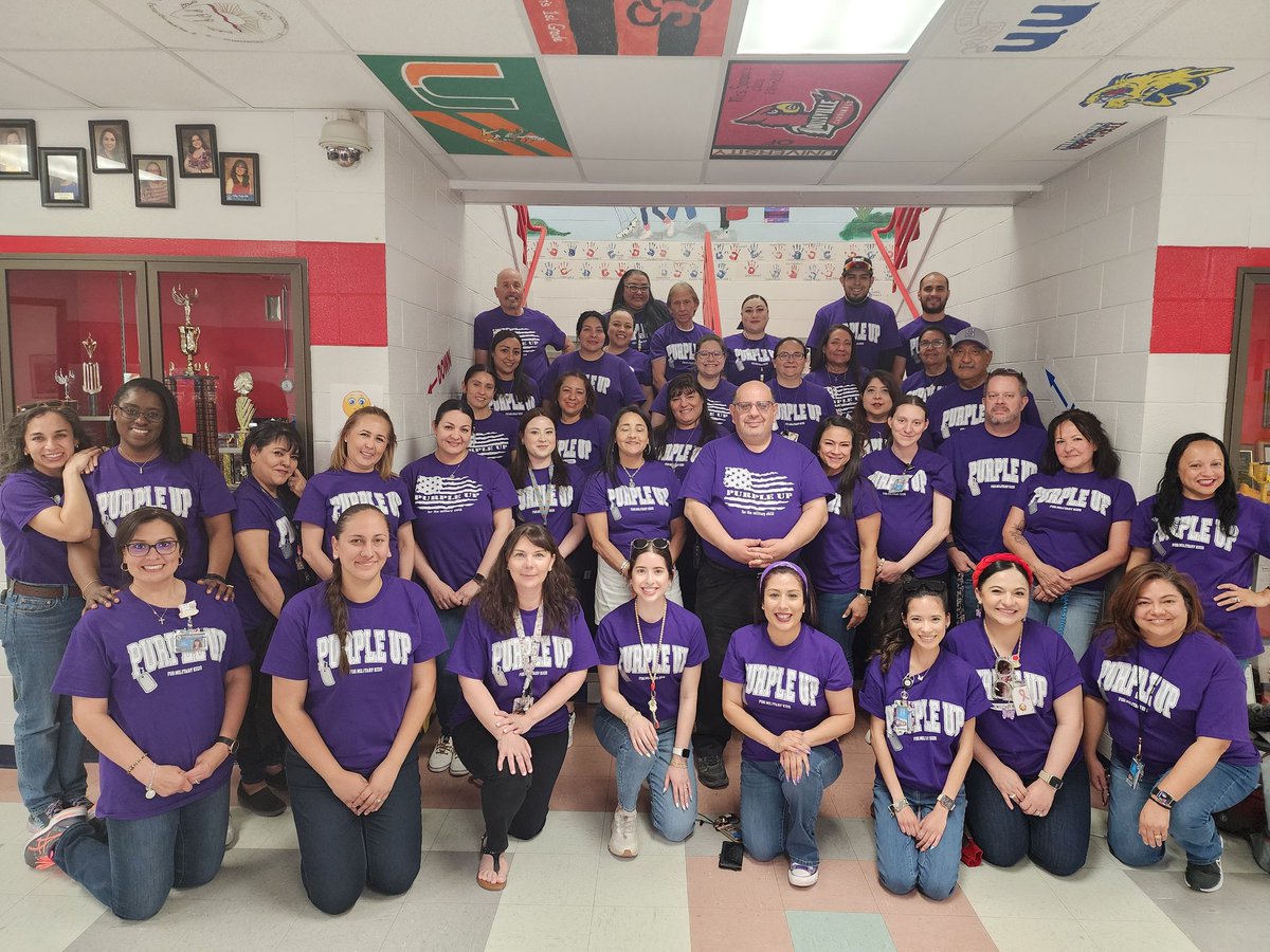Happy Purple Up Day for Military Kids from Benito Martinez! #PatriotsPowerUpTogether #Patriotpride #TeamSISD