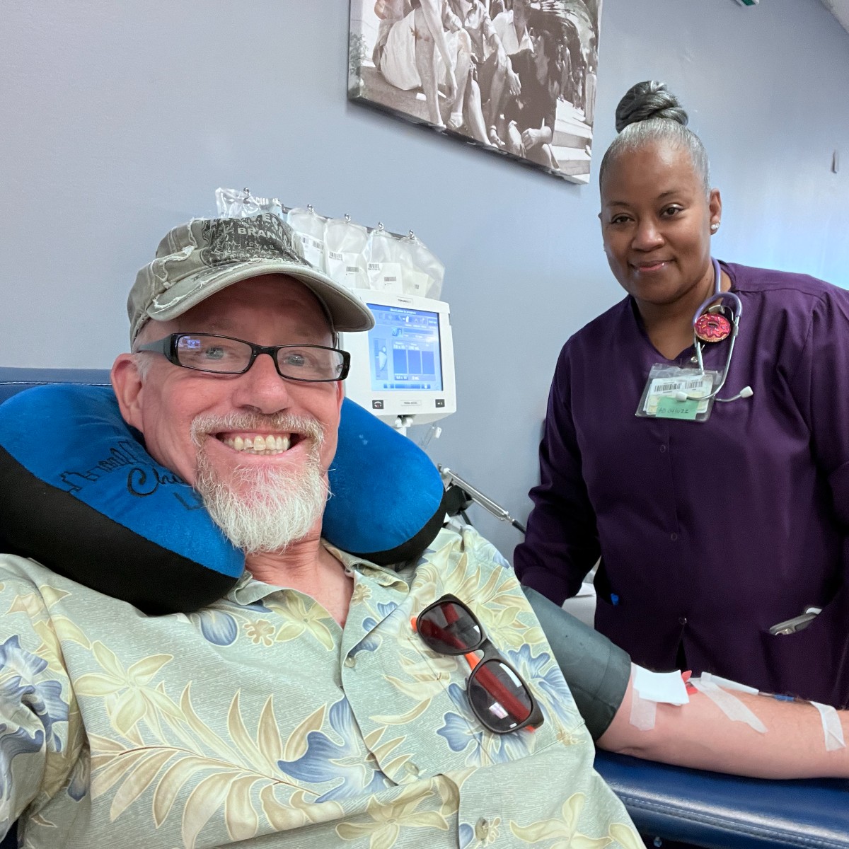 Shoutout to Thomas! Thomas has been donating blood for over 40 years and has started donating platelets. When asked why he started, Thomas stated, “I just wanted to help and celebrate my good health!” Thank you, Thomas, for all you do! Because of you, life doesn't stop!