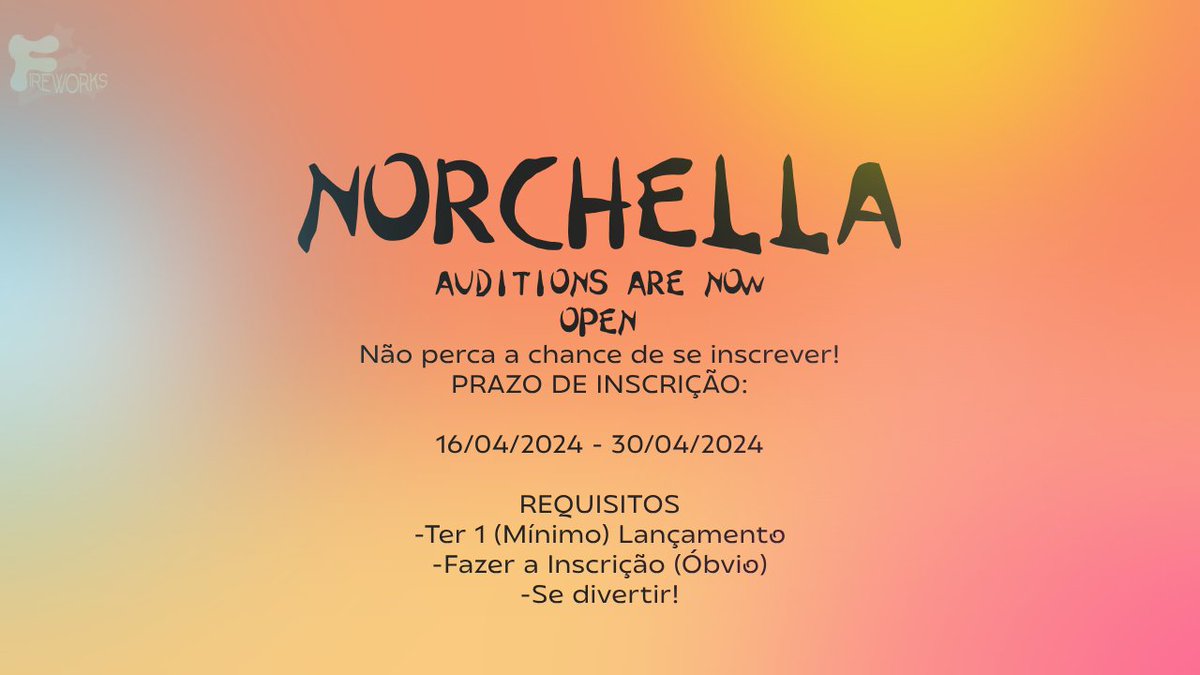 FIREWORKS_ENT's tweet photo. 〖Now coming to a Nordeste near you!🎶〗
 𝄞₊ ⊹ #Norchella está oficialmente ABRINDO suas auditions para a primeira edição de 2024! Envie sua inscrição até 30/04 e tenha a chance de entrar no lineup de um dos maiores festivais do N-POP!

🎛️Link: https://t.co/Rvd8IQcTaD https://t.co/5OE2tBzlmO