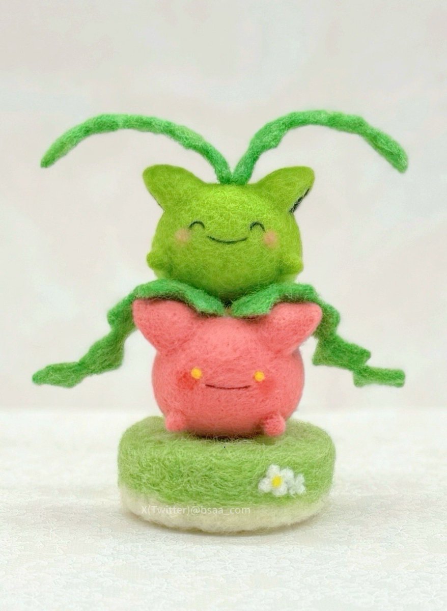 羊毛フェルトで ハネッコ を作りました🪴 #羊毛フェルト #ハネッコ