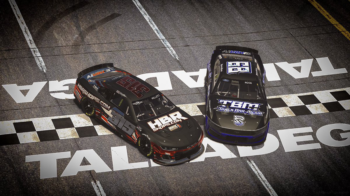 BoyzRacin's tweet photo. 🏁🎉🔥 Exciting night at Talladega Super Speedway for the HBR team in the NTRL CUP Series! Starting from behind, Brian and Zach made a thrilling comeback for a 1-2 finish under the green/white/checkered flag! 🚗💨 Don't miss out on the action at https://t.co/9d26Y362HO! #Esports https://t.co/SMibLt0r89