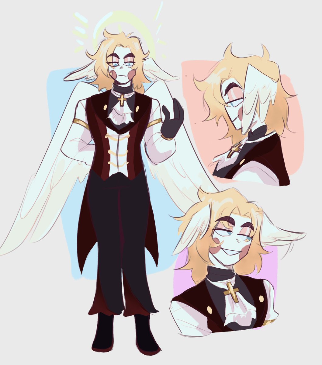 levtuvess's tweet photo. SCREAMING, my friend @StardustSoiree helped create a micheal design for my guardian au, he looks so pretty 🥹 

i  cant  wait  to  branch  out  more  about  them

#HazbinHotelMichael https://t.co/AMtOiTy7Fz